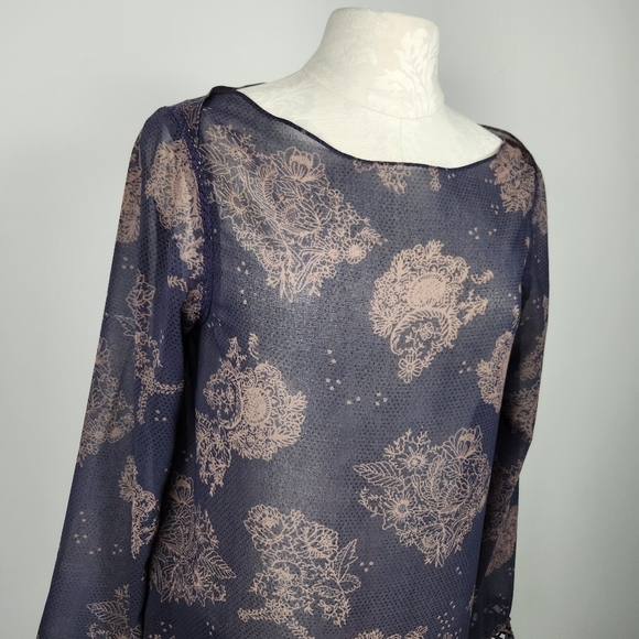 Gentle Fawn Sheer Long Sleeve Dress Size S Baggy Oversized Whimsigoth Dark Fairy - Picture 4 of 15